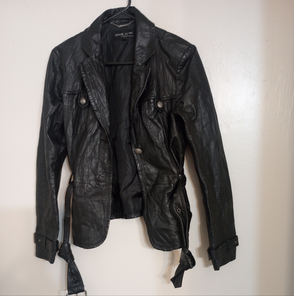 Black Rivet Women's Black Faux Leather Motorcycle Jacket
